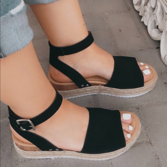 black espadrille sandals